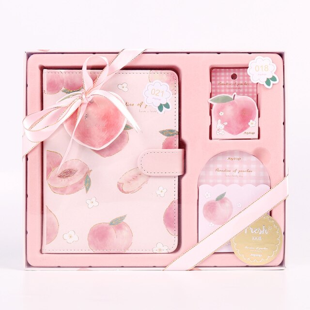 Box Set Stationery Hand Ledger Paper Tape Set Pink Peach Cake Pattern Cute Suitable for Girls Birthday School Rewards: Half a peach