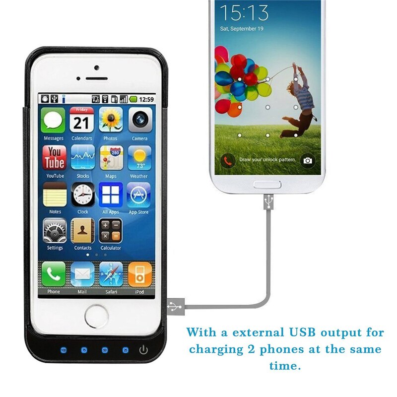 Expower Battery Charger Case 4200mah for iPhone 5/5C/5S/SE Rechargeable Viewing Stand Battery Pack Backup Chargering Case