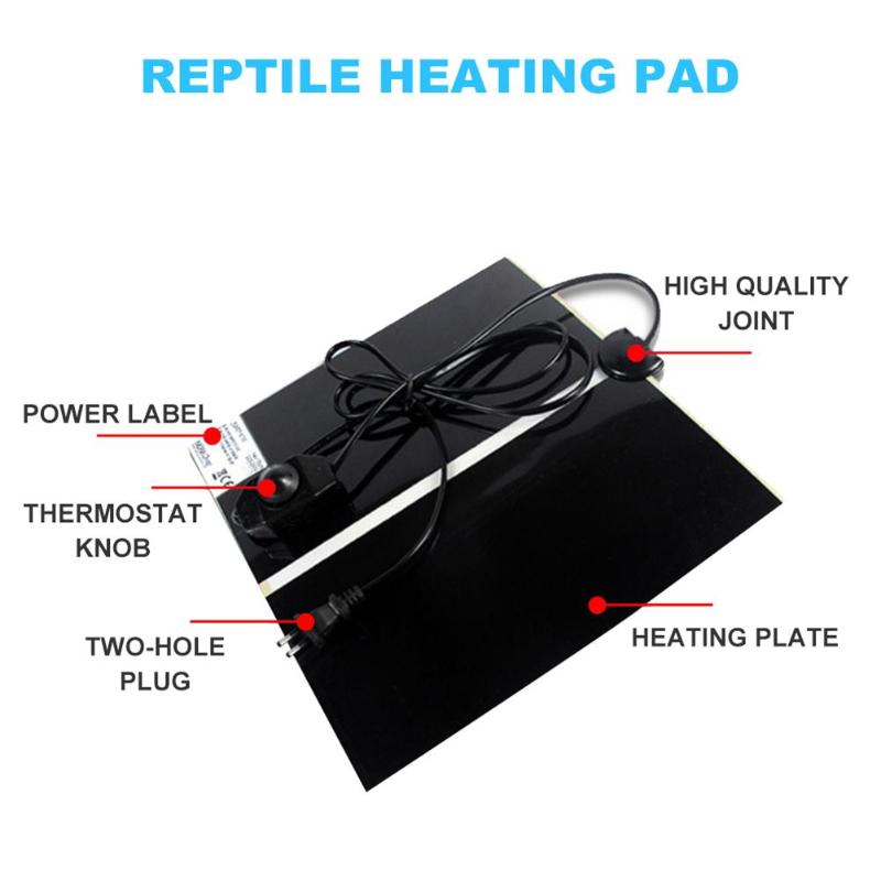 Alfombra de calentador de reptiles con temperatura ajustable con tres especificaciones de 5W 14W 20W manta eléctrica portátil para escalar mascotas