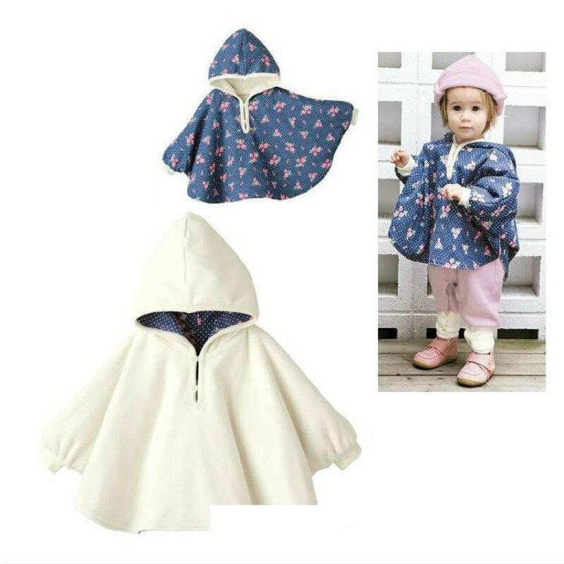 Fleece Baby Jas Babe Cloak Dubbelzijdig Uitloper Bloemen Baby Poncho Cape Zuigeling Baby Jas Kinderkleding Peuter meisje Kleding