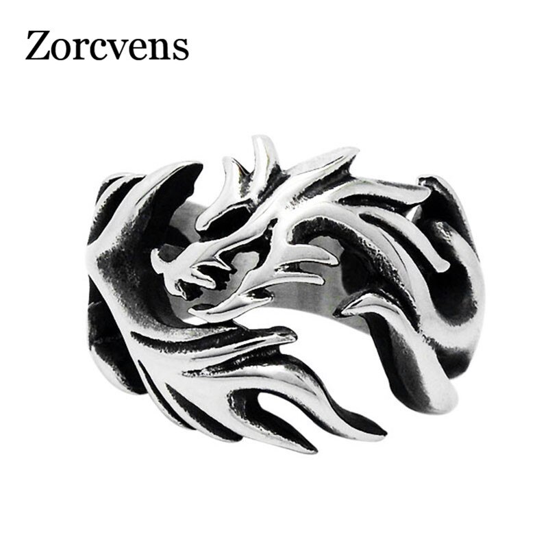 Zorcvens Cool Dragon Claw Ring Punk Retro Rvs Man 'S Hiqh Sieraden