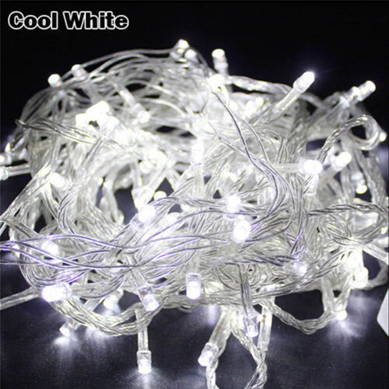 20M 200LEDs LED String Light AC220V AC110V 9 Colors Festoon lamps Waterproof Outdoor Garland Party Christmas Decoration: WHITE / 20M (US 110V)