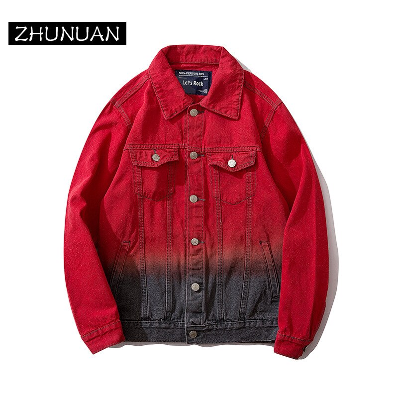 Original Brand Harajuku Oversize Hiphop Jacket Men's Hip-Hop Denim Jacket Jacket Men Jean Jacket Men Clothing