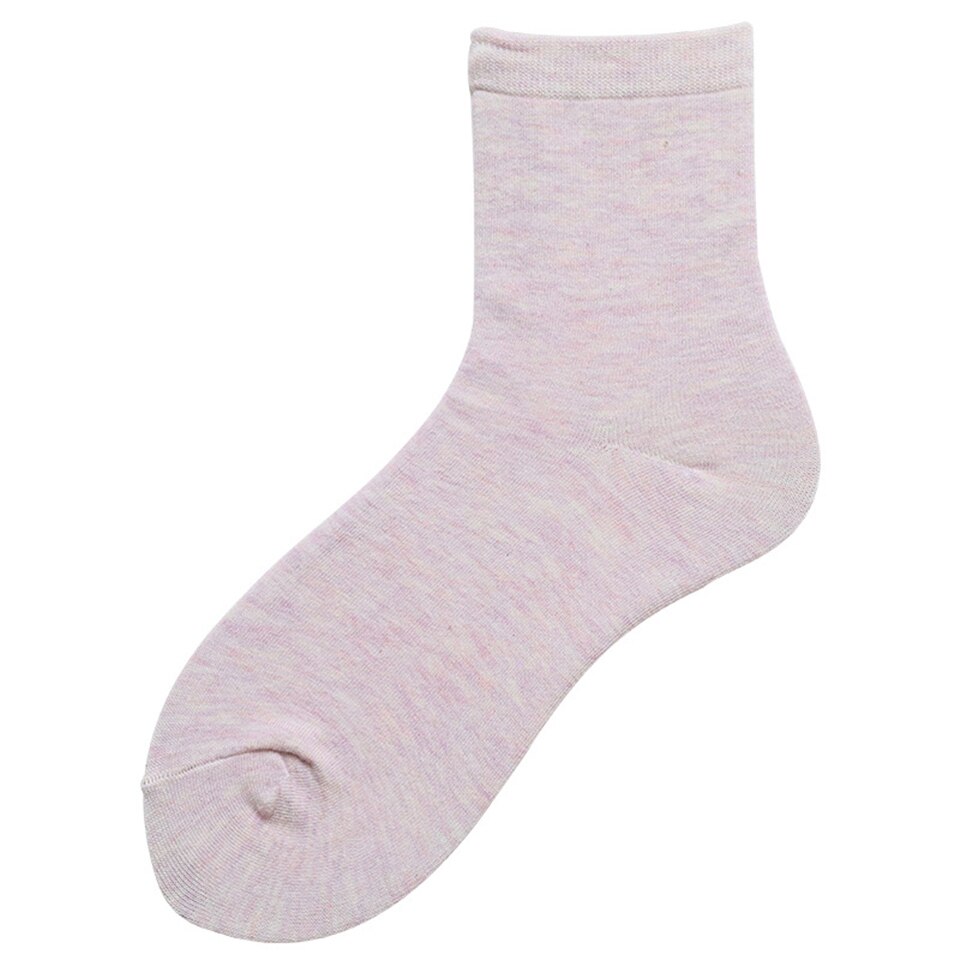 Sokker kvinder sport bomuldssokker 1 par forårssokker sunmmer yogasokker til kvinder blød solid åndbar sokker kvinde: Lilla