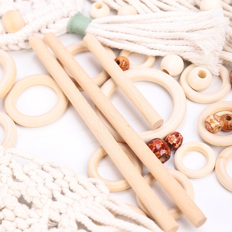 Cordón de macramé de 3mm-15mm, hilo de algodón trenzado para cuerda Beige Natural hecha a mano, accesorios de decoración para el hogar