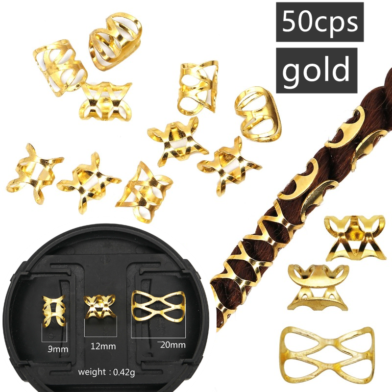 50-100 unids/bolsa, anillos ajustables para trenzas de pelo de colores mezclados, tubos de cuentas para rastas, anillos para el cabello, Clips para puños, horquilla, decoraciones, joyería: Verde militar