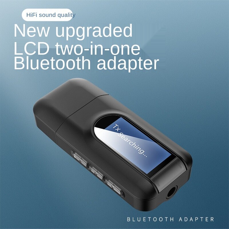 USB Bluetooth Transmitter Receiver 2 In 1 with Screen 5.0 USB Bluetooth Audio Adapter
