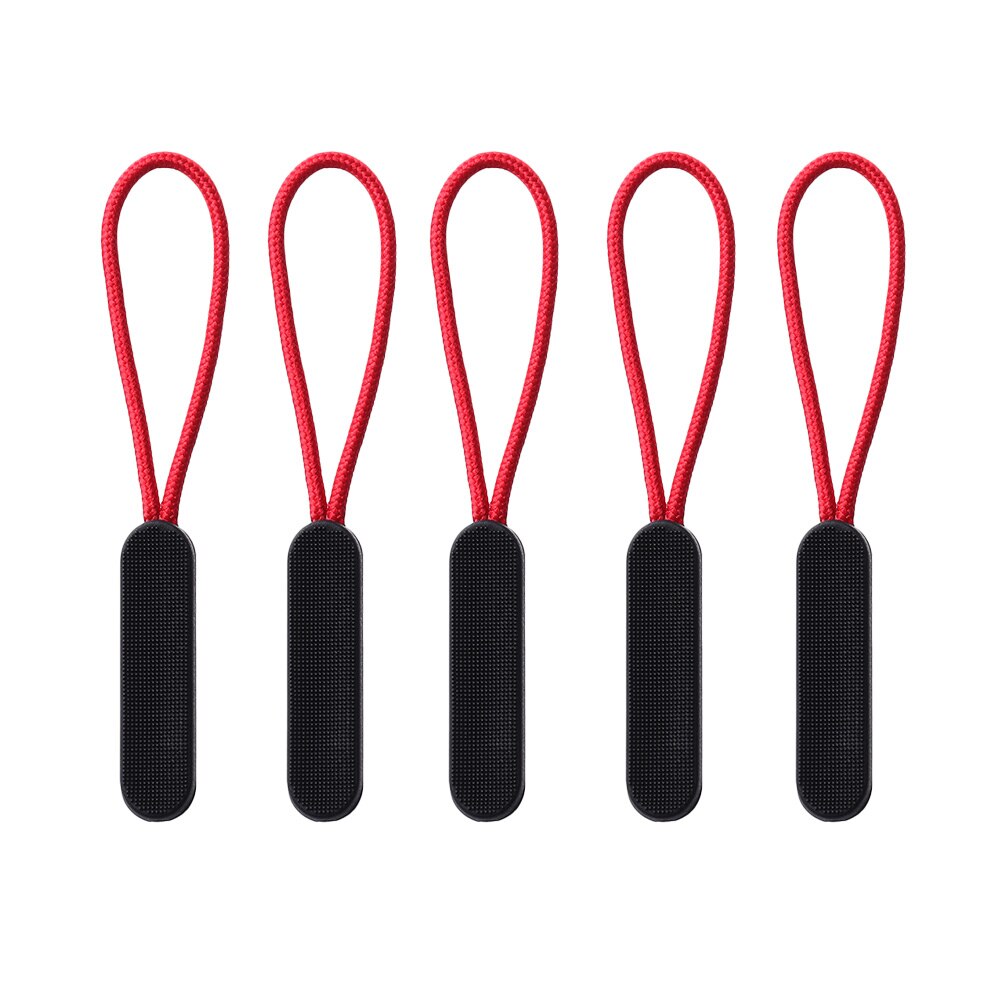 5Pcs/Bag DIY Black Zipper Pull Puller End Fit Rope Tag Fixer Zip Cord Tab Replacement Clip Broken Buckle Travel Bag Backpack: 11-5PCS