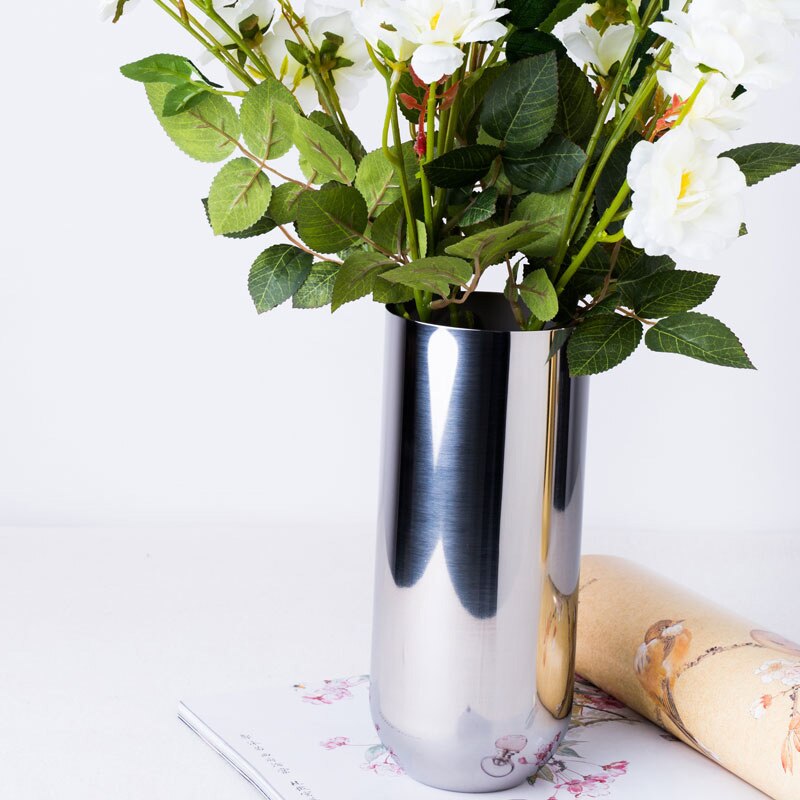 Blumen Vasen Tafelaufsatz Vase Metall Silber Tabletop Blume Halfter Edelstahl für Heimat Dekoration Beste G019
