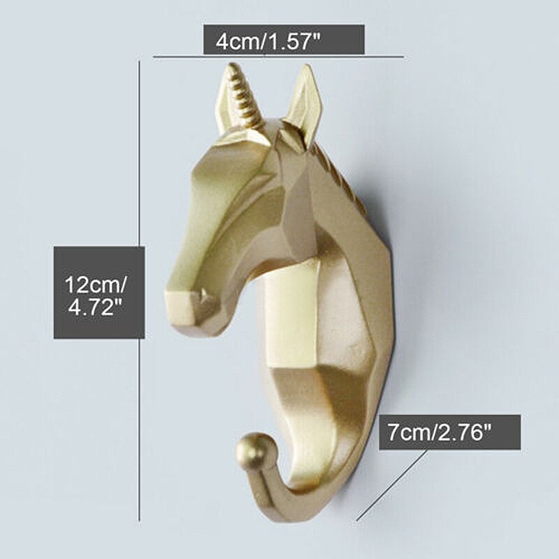 Colgador de pared de cabeza de Animal de estilo nórdico, Perchero de ciervo, rinoceronte, gancho para ropa, soporte para llaves, decoración del hogar de resina, 1 unidad: A3