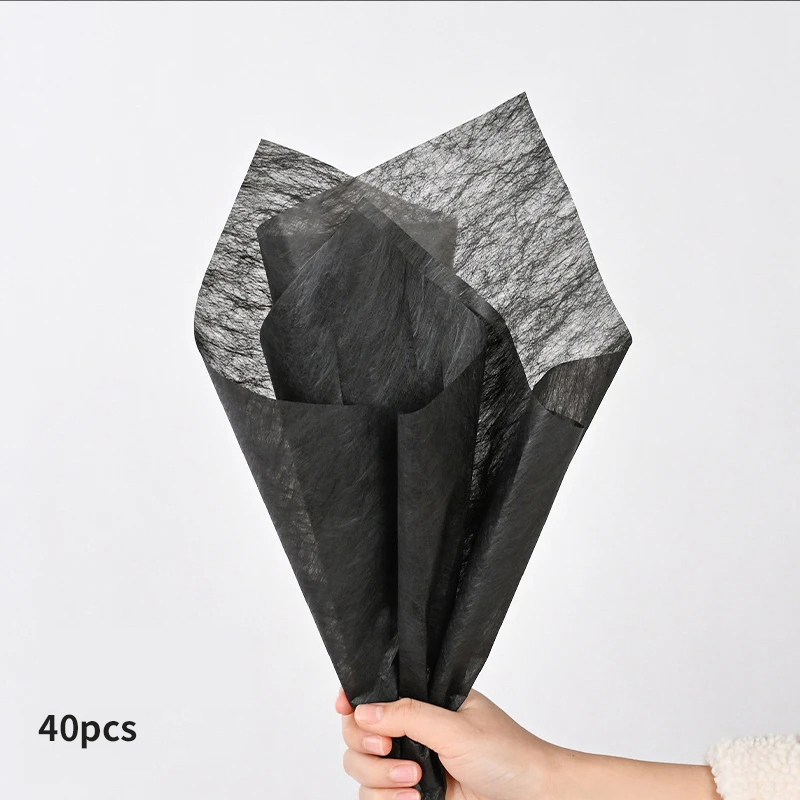 40 stks Melk Katoen Tissuepapier Bloemist Bloem Inpakpapier DIY Handgemaakte Boeket Ambachten Verpakking Bruiloft Feestartikelen: Licht Geel