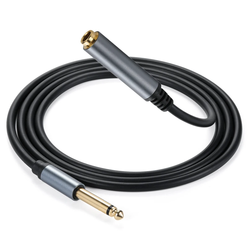 1/4 TS Mono estéreo 6,35mm Cable de extensión macho a hembra TS 6,35 macho hembra alargar Cable de línea de extensión 6,35 MF línea adaptadora