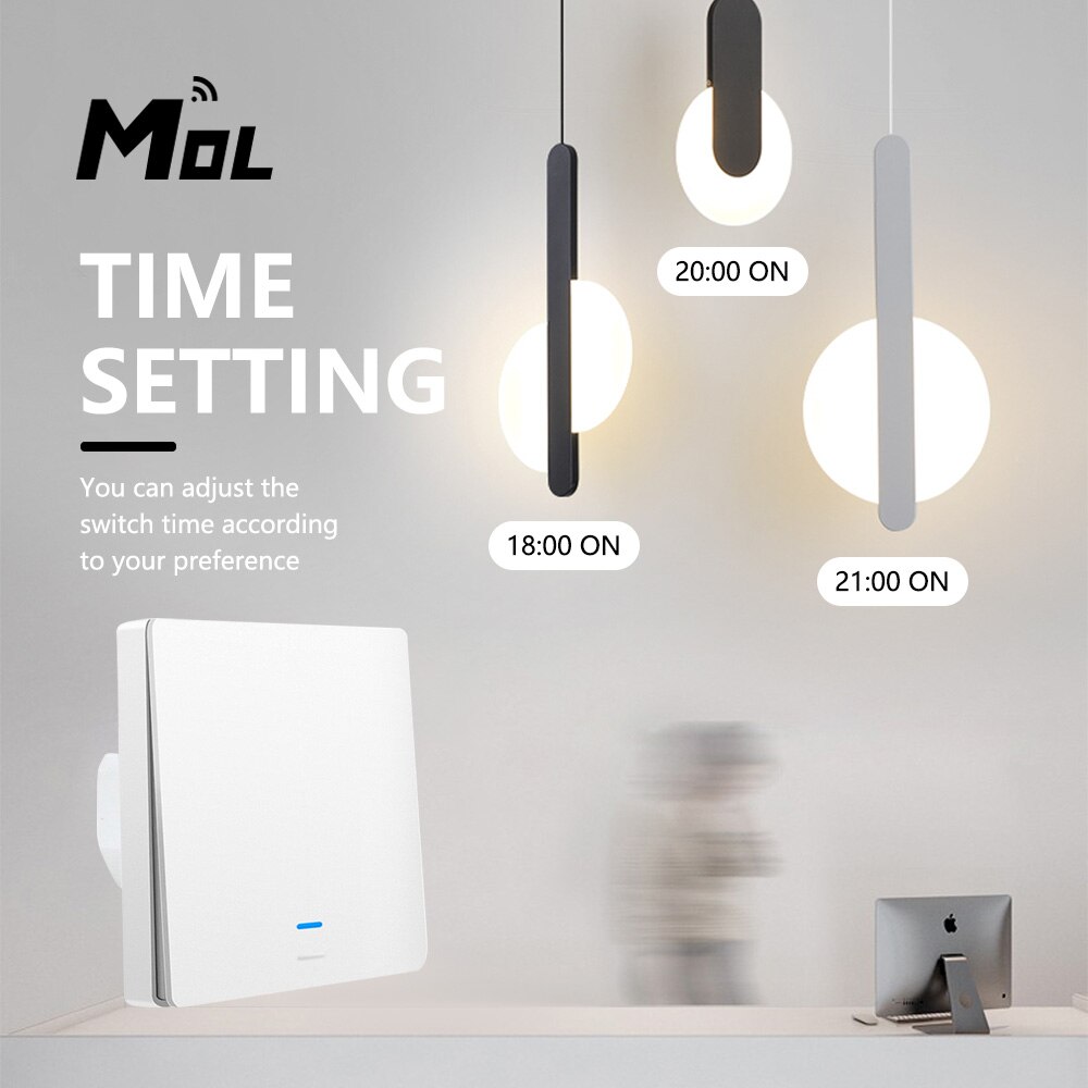 Tuya Wifi Smart Switch 86 Eu Lichtschakelaar Werken Met Alexa Google Home 1 2 3 Gang 2200W Muur schakelaar Voice Control Smart Leven App