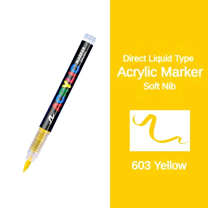 16 Colors Direct-liquid Acrylic Pens Paint Brush Marker Pen for Rock Painting Stone Ceramic Glass DIY Stationery Art Supplies: Light Grey