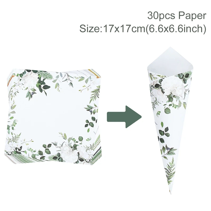 Soporte para conos de confeti de boda, soporte para conos de boda, suministros de decoraciones de boda de papel Kraft, cono de bandeja de confeti: Verde
