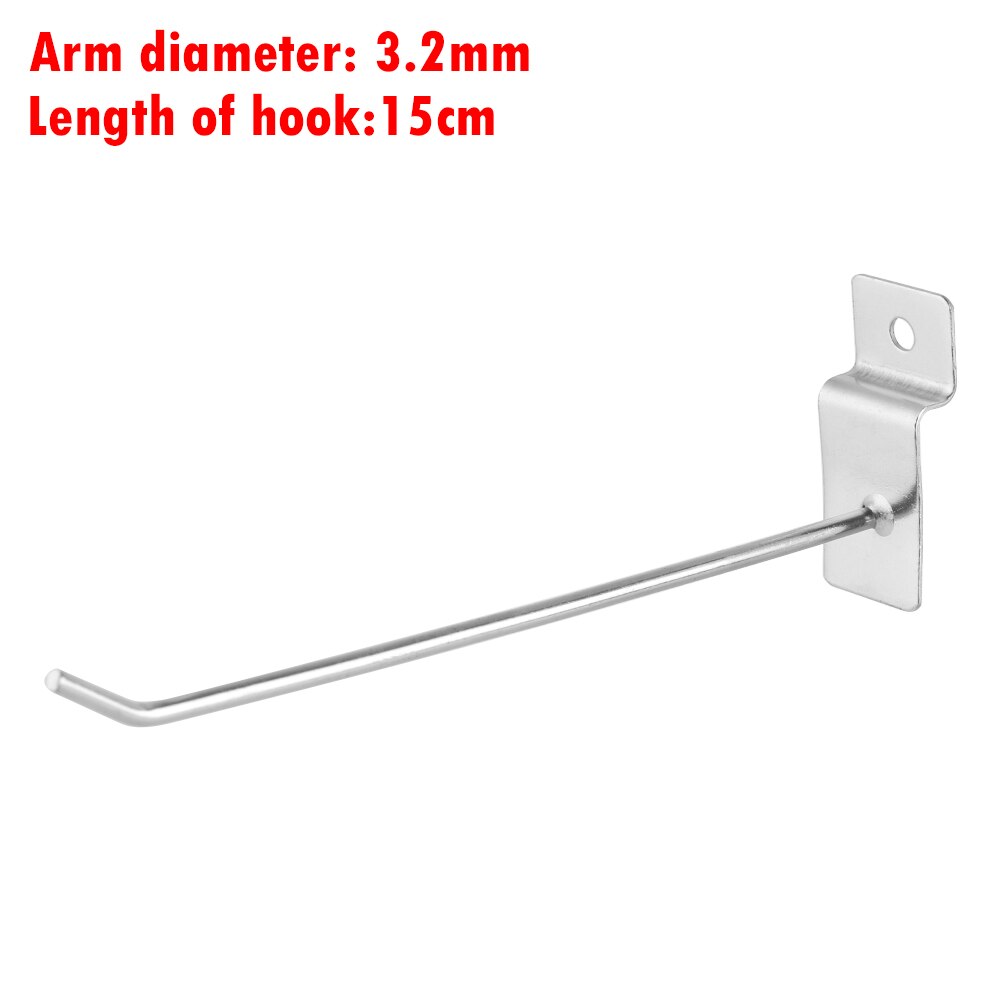 Ganchos de rejilla metálica perforada para almacenamiento de pared, estante de anzuelos para exhibición de productos, Panel de tablero, se adapta al gancho del taller, 5 uds.: 15cm