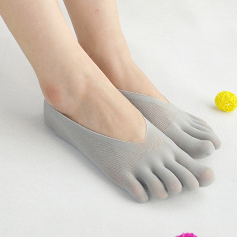 Orthopedic Compression Socks Women's Toe Socks Ultra Low Cut Liner with Gel Tab Breathable Socks MU8669: Gray