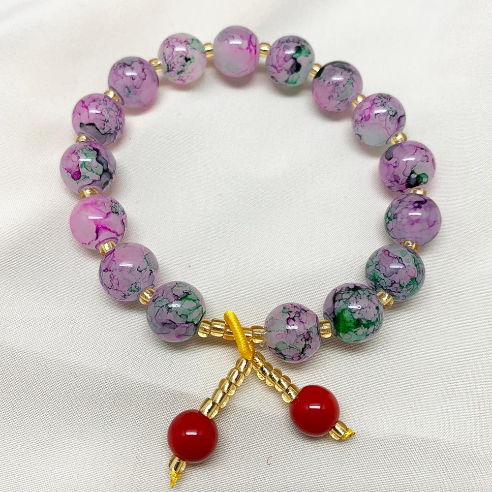 10mm Natural Stone Beaded Bracelet Multi-colored Jewelry for Women Bracelet Bangle for the Year: Light Purple