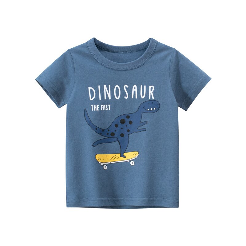 Baby Zomer T-shirt Cartoon Gedrukt Dinosaurus Tops Tees Kids Kinderen Casual Kleding Katoenen T-shirt Voor Meisjes Jongens: 9972B / 3T