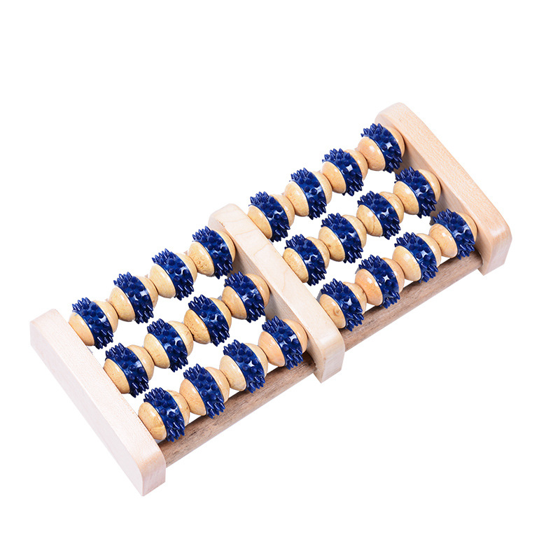 Holz Fuß Massage Walze Big Fünf-row Holz Fuß Massager Stimuliert Akupunkturpunkt Füße Plantarfasziitis Roller Reflexzonenmassage
