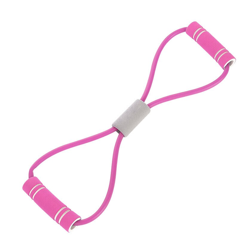 TPE 8 parola fitness yoga resistenza alla gomma elastici fitness elastico attrezzature per il fitness espansore allenamento palestra esercizio treno: rosa