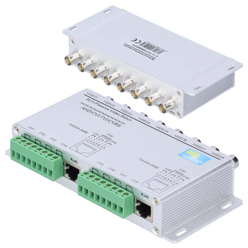 8 Channel Passive Video Balun Twisted-Pair Transmitter 720P 1080P High Definition AHD/CVI/TVI/CVBS