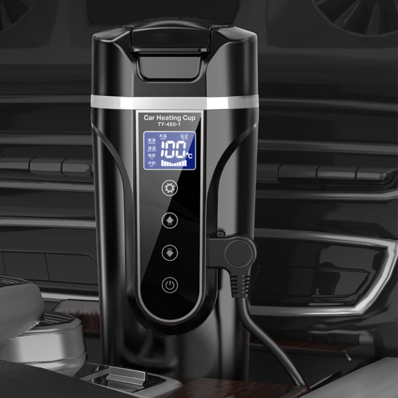 12V 24V Draagbare Auto Verwarming Cup Roestvrij Staal Water Warmer Fles Auto Waterkoker R9CC