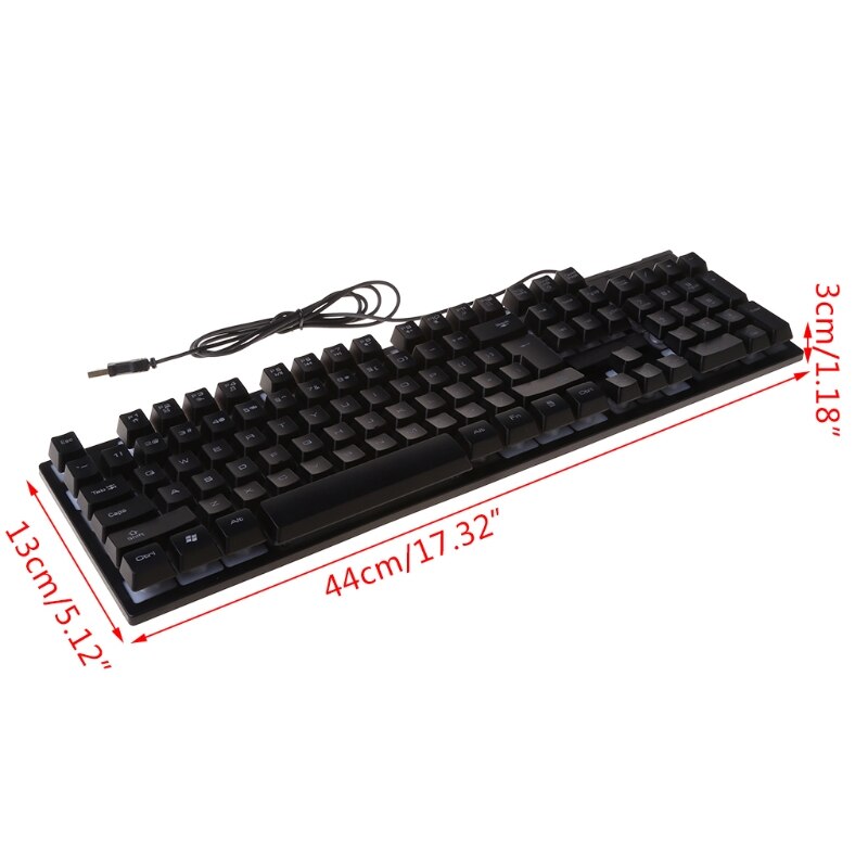 Gaming Mechanische Toetsenbord Muis Set Regenboog Backlight Wired Backlit 104 Toetsen Keyboard Voor Gamer