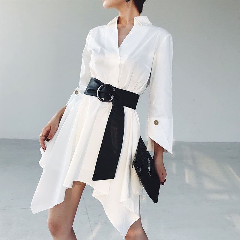 Ceinture pour chemise longue pour femmes, large à la taille, à la , vêtements, décoration, manteau dames, collection automne-hiver cuir synthétique polyuréthane noir