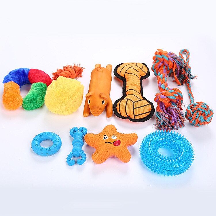 10 Pieces/set Dog Rubber Toy Pet Toy Combination Set Dog Toys Chew Dog Toys TPR Latex Toys Dog Chew Toys Pet Toy