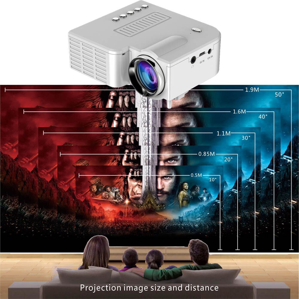 US Plug LED Projector Home Cinema Theater Portable UC28 PRO HDMI Mini VGA/USB/SD/AV/HDMI Digital LED LCD Projector