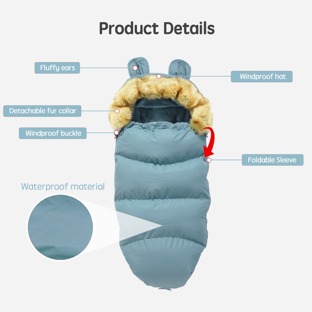 Baby Sleeping Bag Super Thick Winter Baby Envelope In Stroller Footmuff Baby Sleep Sacks 24Month Newborn Sleeping Bag for Infant