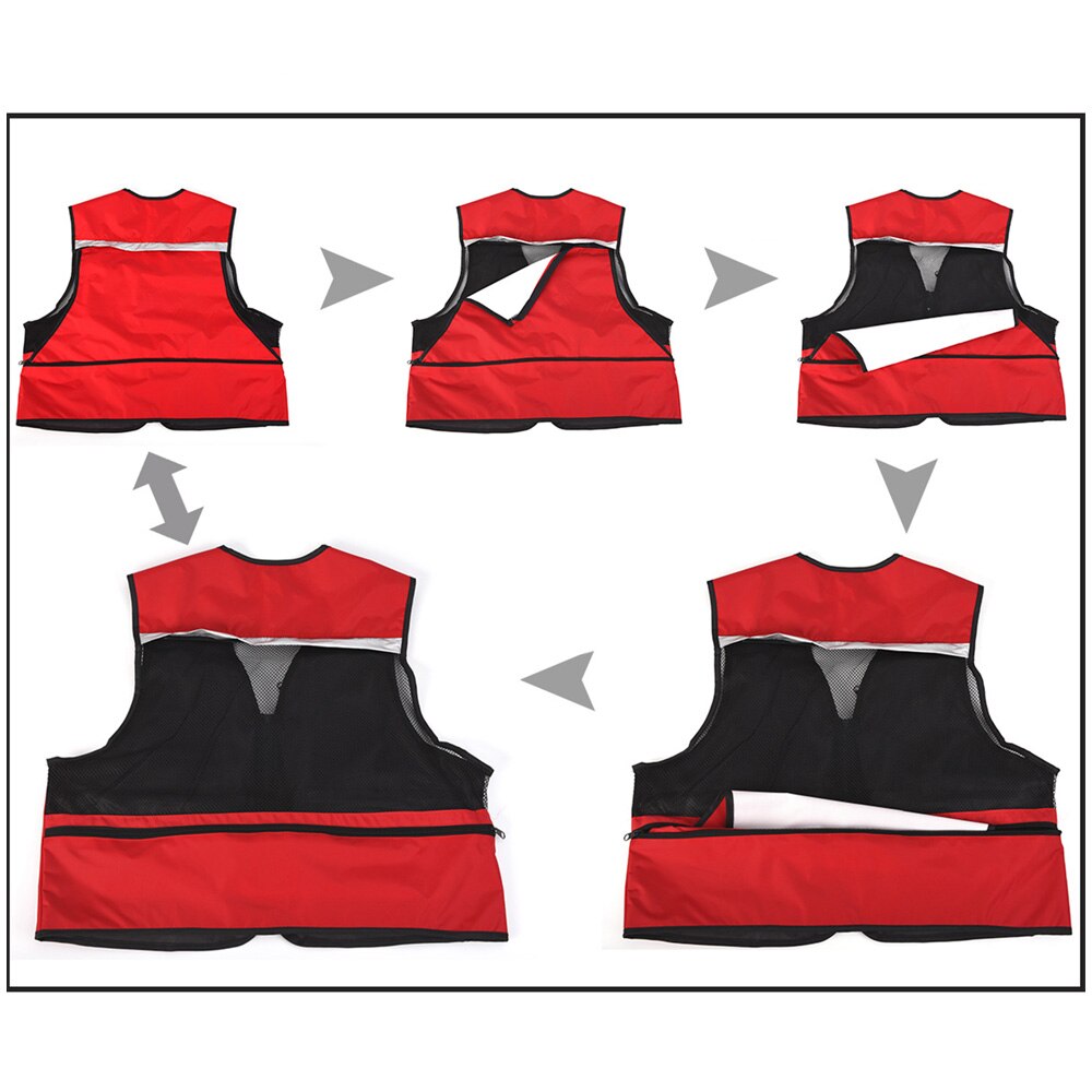 Camping Outdoor Fishing Vest Life Safety Jacket Swimming Sailing Waistcoat Vest Floatation Floating Quick-Drying Mesh Waistcoats