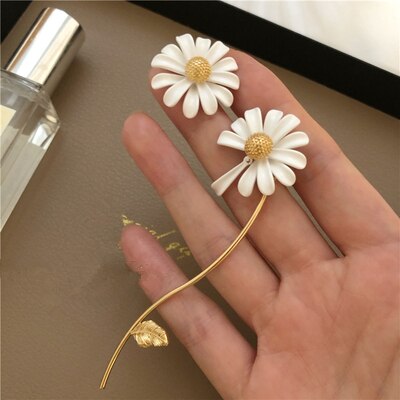 AOMU corée chaude petite marguerite fleur anneaux ouverts pour les femmes blanc peinture bague de mariage bijoux de: 3