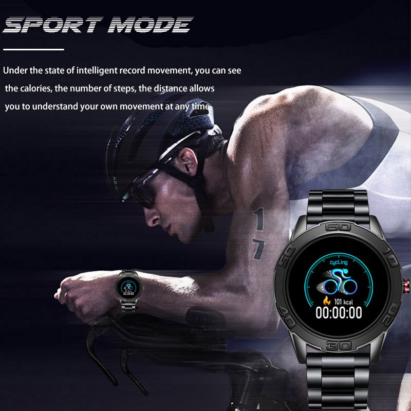 LUIK Slimme Horloge Mannen Stappenteller Hartslag Bloeddrukmeter Waterdichte Stalen Riem Smartwatch Sport Multifunctionele Modus