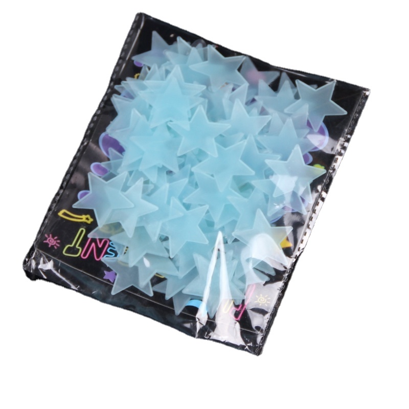 100/50/25 sztuk naklejki ścienne świecące w ciemności dziecko dzieci sypialnia Home Decor kolorowe gwiazdki Luminous fluorescencyjne na ścianę naklejki kalkomania: bule / 100pcs