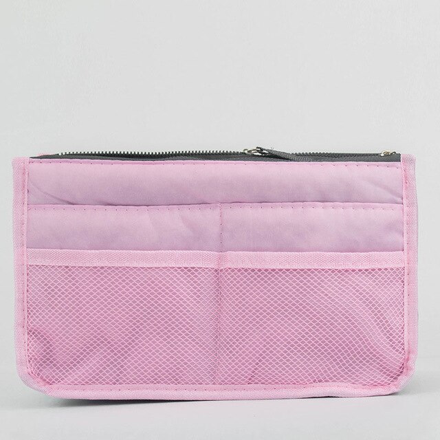 MOGULVXING Inserto Dell'organizzatore del Sacchetto Cosmetico di Trucco Delle Donne di Nylon di Viaggio Tote Della Borsa Della Borsa Grande fodera Della Signora sacchetto di Tote di Stoccaggio Borse: Pink