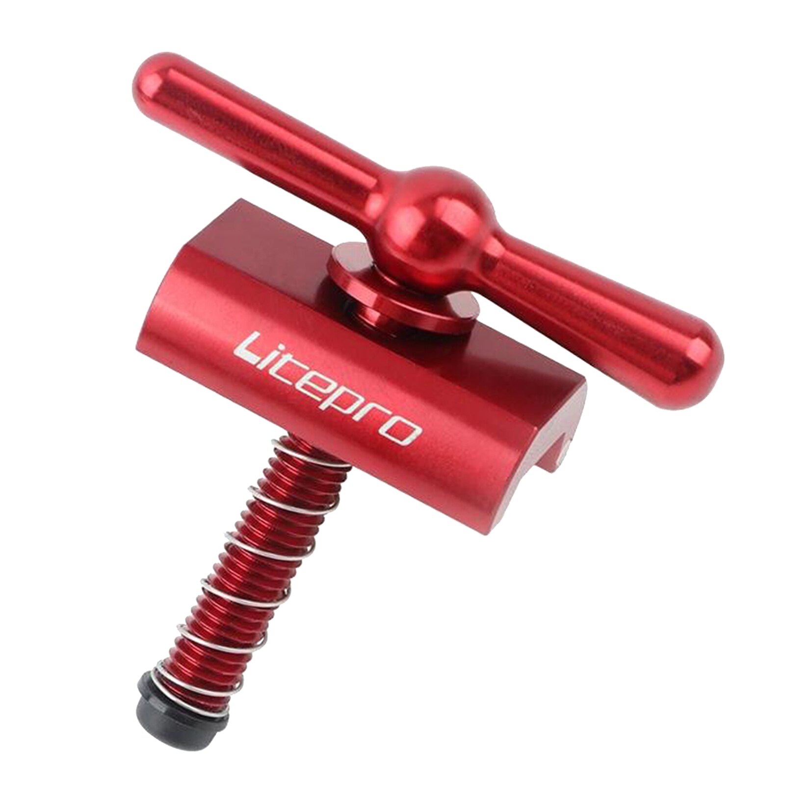 Bisagra magnética plegable para bicicleta, aleación de aluminio ligera de placa de sujeción, bloqueo de tubo de cabeza de bicicleta, hebilla de palanca, auriculares, Clip C: Red
