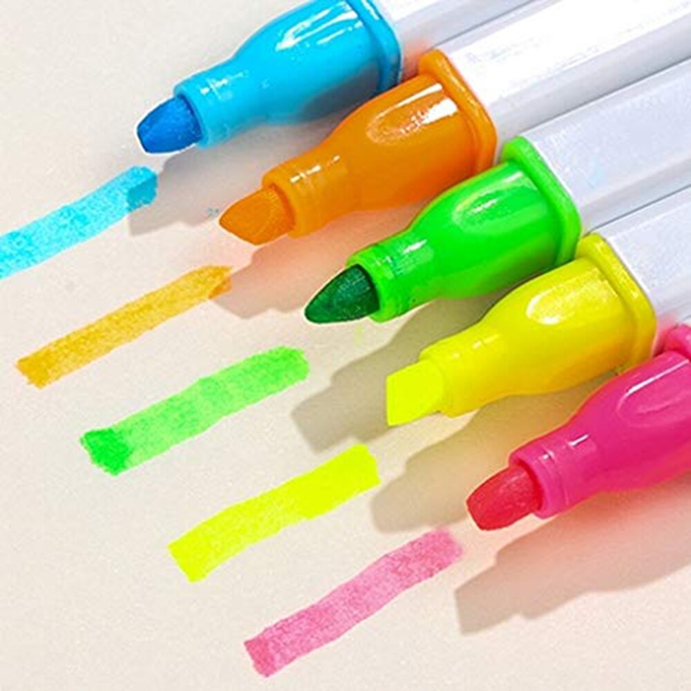 XRHYY 1 Box 5Colors Highlighter Stationery Student Mark Highlighter Watercolor Note Pen Highlighting Writing Notes