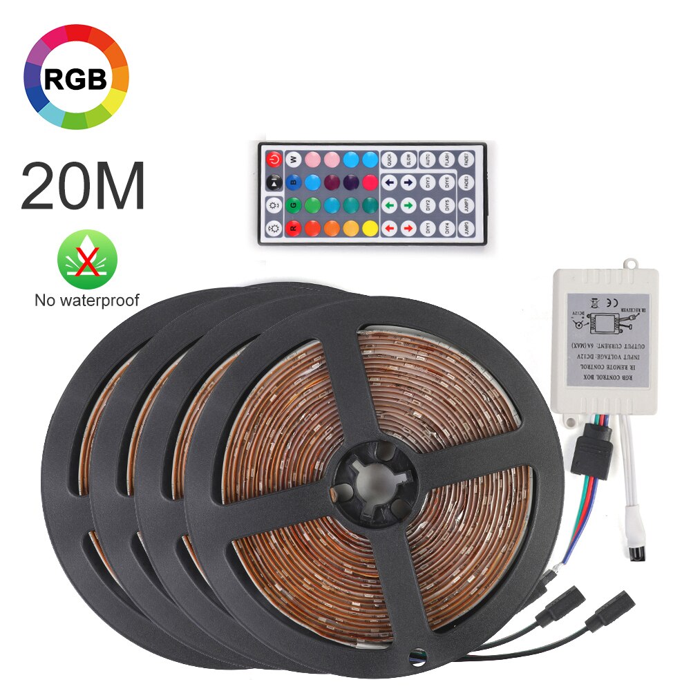 10M RGB 3528 LED Band Multicolor Changing LED Strip Light With 44key Remote Controller String Lights With Self-adhensive Tape: J