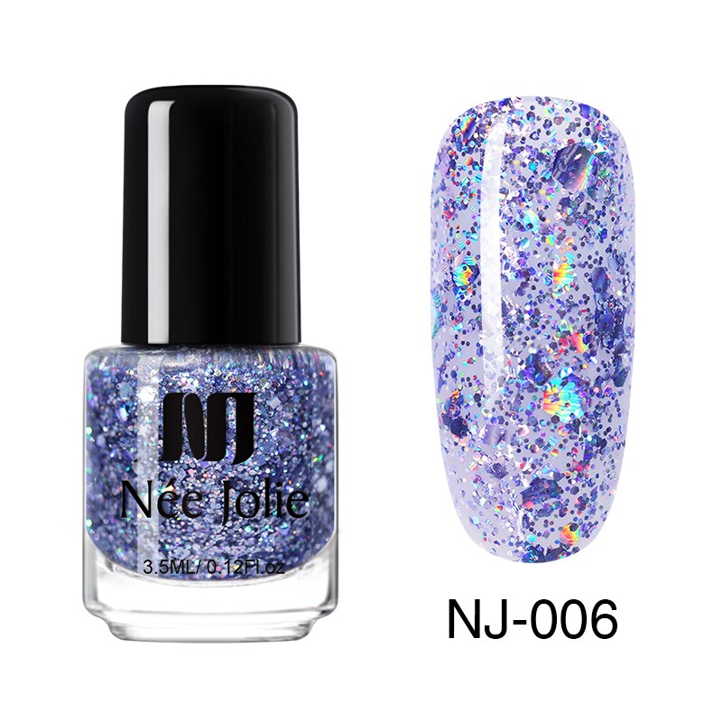 Nee jolie 12 färger nagellack roséguld glitter paljetter gradient serie shimmer flake för nail art diy 3.5ml: Nj -006