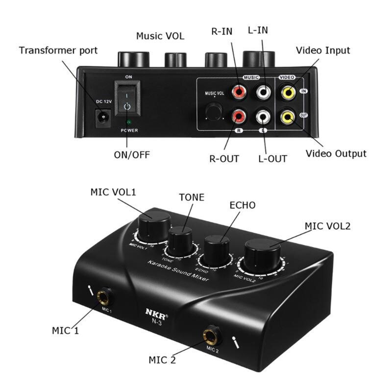 Karaoke Sound Mixer System Portable Mini Digital Sound US plug