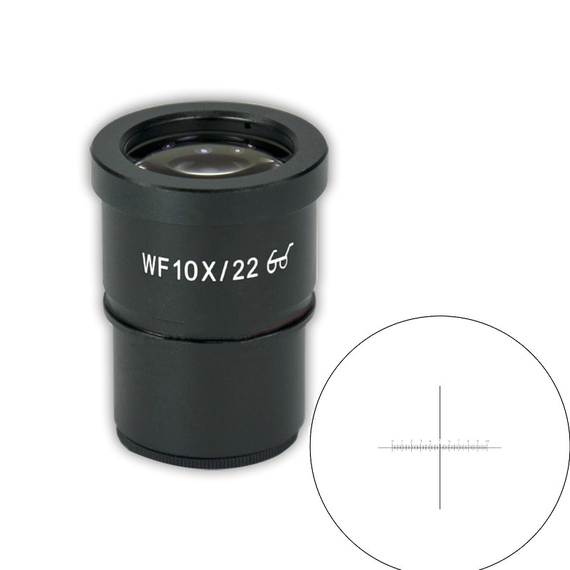 WF10X Wide Angle High Eye-piont Eyepiece Optical Ocular Lens for Stereo Microscope with Cross Reticle Scale Micrometer