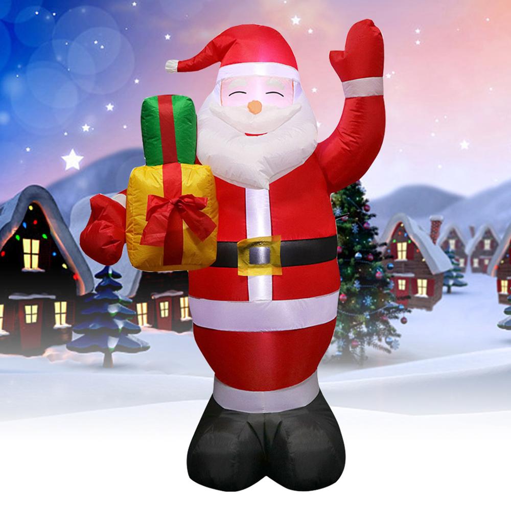6FT Opblaasbare Kerstman Blow Up Kerstversiering Met Led Verlichting Voor Thuis Yard Winkelcentra Xmas Party Decor Eu plug