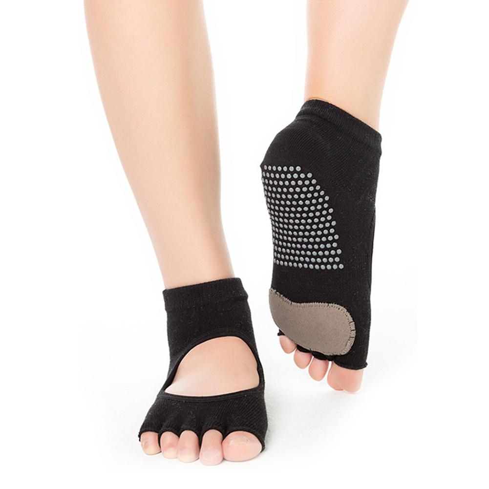 Calze per yoga calze antiscivolo calze per fitness in cotone pettinato accessori per allenamento di balletto calze per yoga articoli sportivi per interni: nero