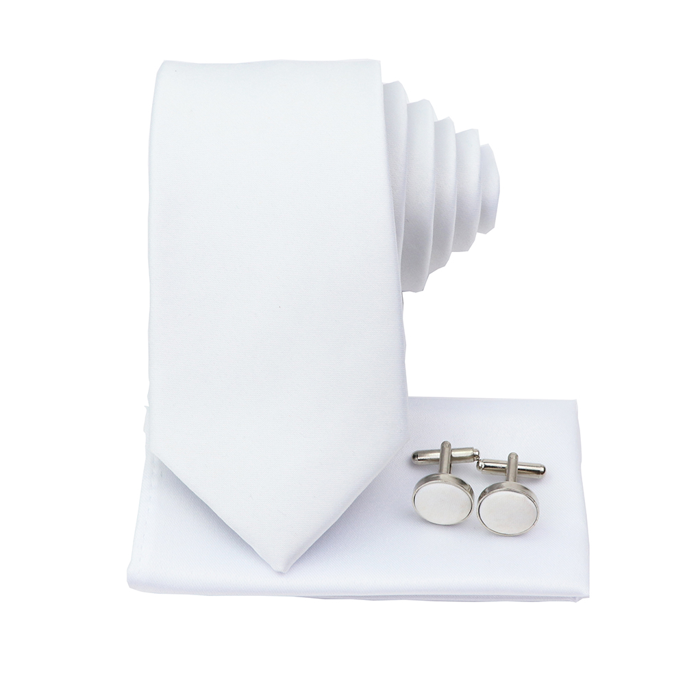 Heren Kleurrijke Polyester Stropdas Bowtie Cufflink Broche Set Salie Groene Roze Stropdassen Zakelijke Bruiloft Shirt Accessoires Cadeau