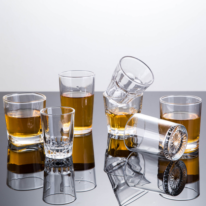 1PCS Mug Crystal Cup Shot Toughened Glass Cup High Spirits White Wine glasses Drinking Thick Bottom Liquor whisky