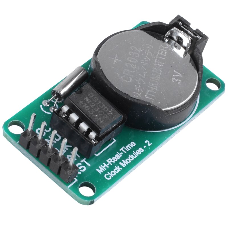 DS1302 real-time clock module real-time module CR2302 button battery with Black + Green
