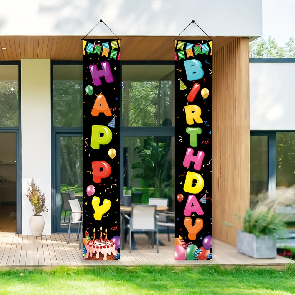 Colorful Happy Birthday porch logo, birthday banner, Happy Birthday Gate