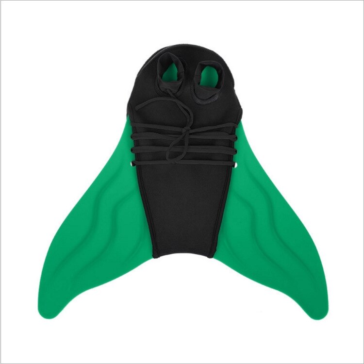 Kids/Adults Mermaid Tail Swimming Fin Snorkeling Foot Flipper Diving Swimming Assistant Tool Elastic Breathable Flippers Fins: green / Kids